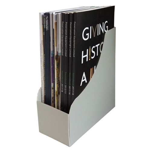 Tidsskriftkassetter, lys grå,  324 x 102 x 273 mm pr stk