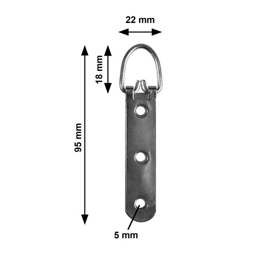 D-ring, forniklet, str 3, 10 stk