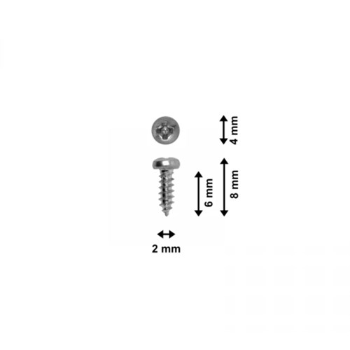 Skruer, panhead, forzinket, 2 x 6 mm, 100 stk