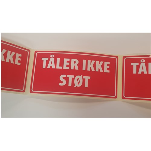 Etiketter, "TÅLER IKKE STØT", 110 x 55 mm, à 100