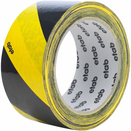 Varsels-tape, gul/sort