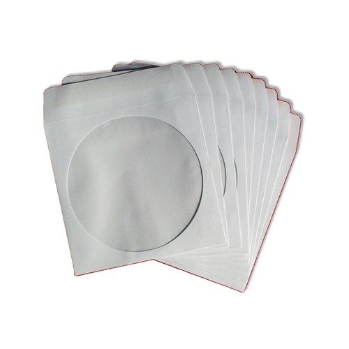 CD papirkonvolutt med klaff hvit 100pk